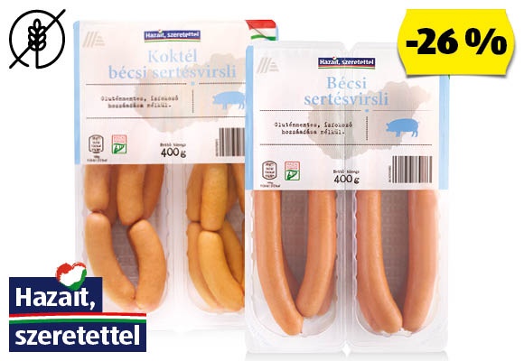 Bécsi virsli, 2 x 200 g/csomag