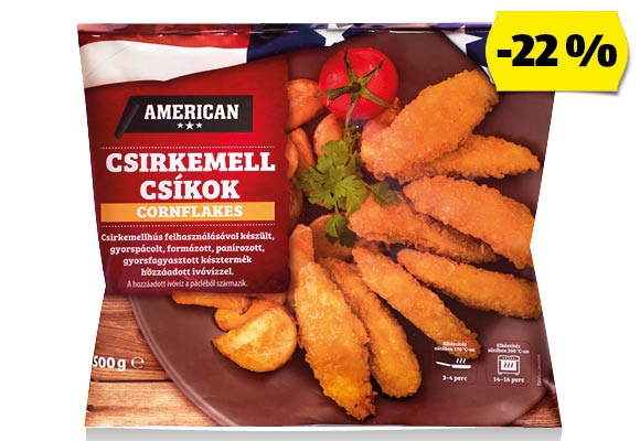 AMERICAN Csirkemellcsíkok, 500 g/csomag
