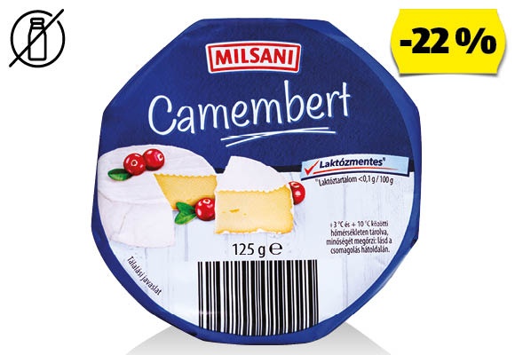 MILSANI Camembert sajt, 125 g/darab