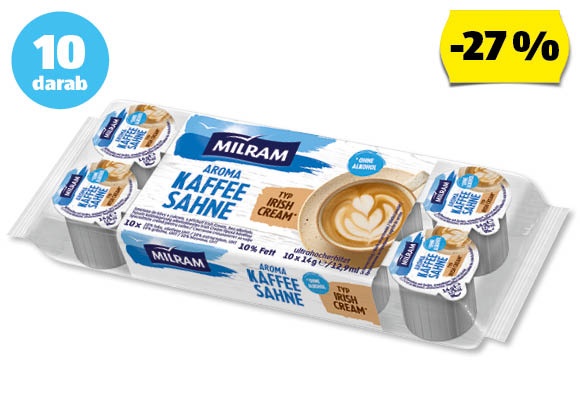 MILRAM Ízesített kávétejszín, 10 x 14 g/csomag