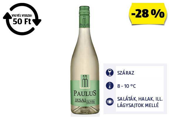 DUNÁNTÚL Paulus Irsai Olivér, 0,75 l/üveg