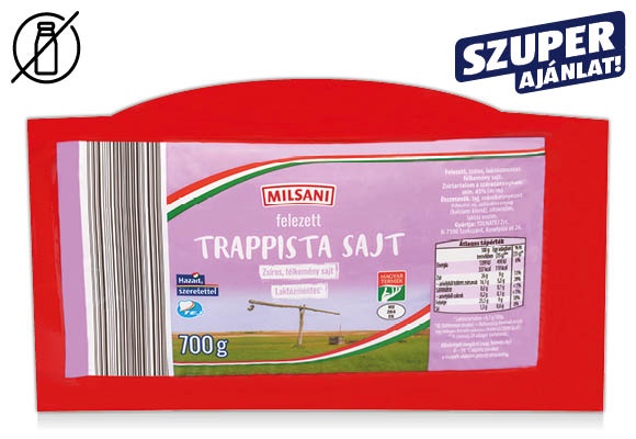 MILSANI Laktózmentes trappista sajt, 700 g/darab