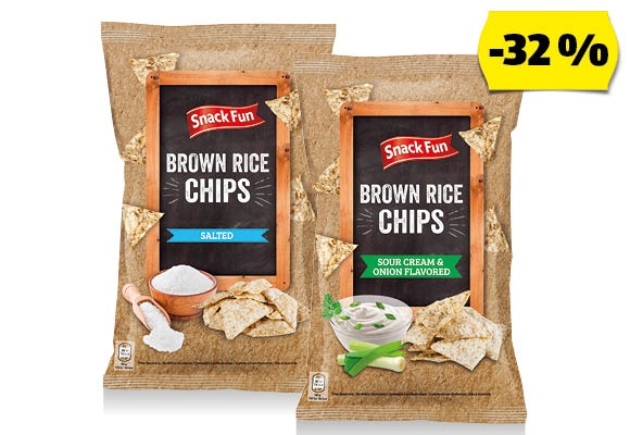 SNACK FUN Barnarizs-chips, 100 g/csomag