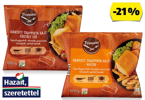 PRIMANA Rántott trappista sajt, 500 g/csomag