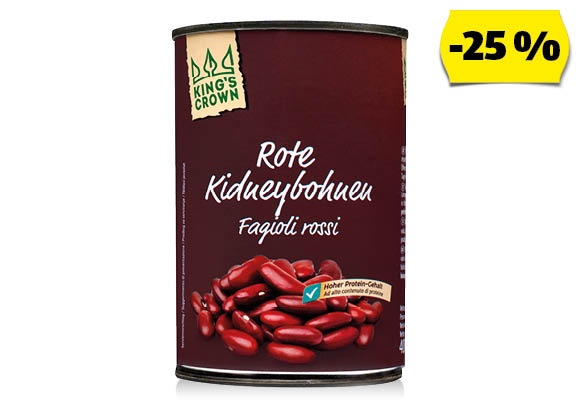 KING’S CROWN Vörösbab, 400 g (255 g)/doboz