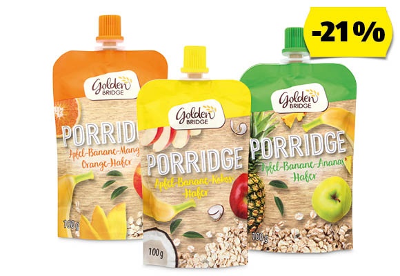 GOLDEN BRIDGE Zabkása gyümölcspürével, 100 g/tubus