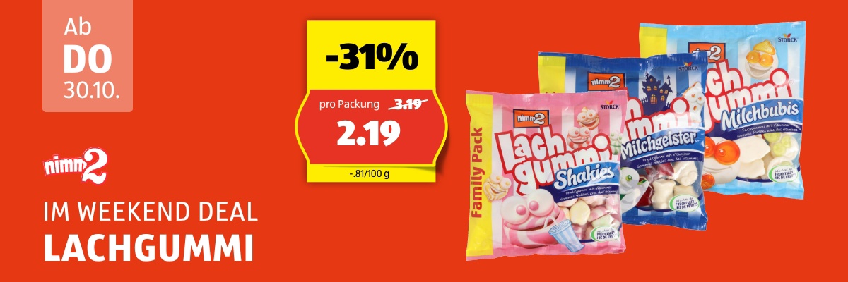 Weekend Deal ab Donnerstag 30.10.