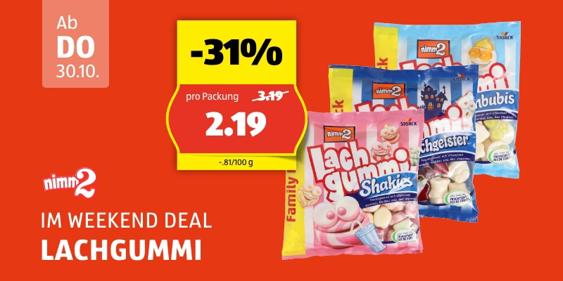 Weekend Deal ab Donnerstag 30.10.