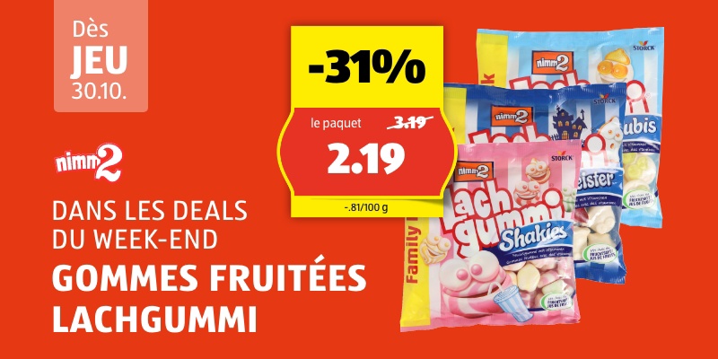 WeekendDeal dès jeudi, 30.10.