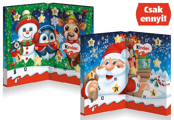 KINDER Adventi kalendárium, 127 g/doboz