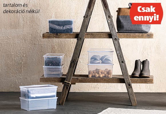 EASYHOME Tárolódoboz-készlet tetővel, 4 vagy 3 darab/készlet