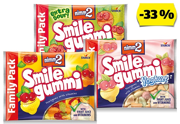 NIMM2 Gyümölcsízű gumicukor, 200 g/csomag