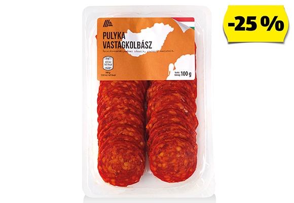 Pulyka vastagkolbász, 100 g/csomag