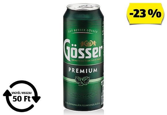 GÖSSER Világos sör, 0,5 l/doboz