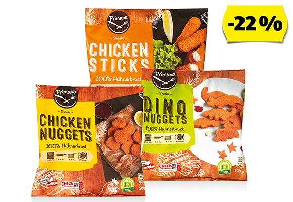 PRIMANA Csirkefalatok, 500 g/csomag