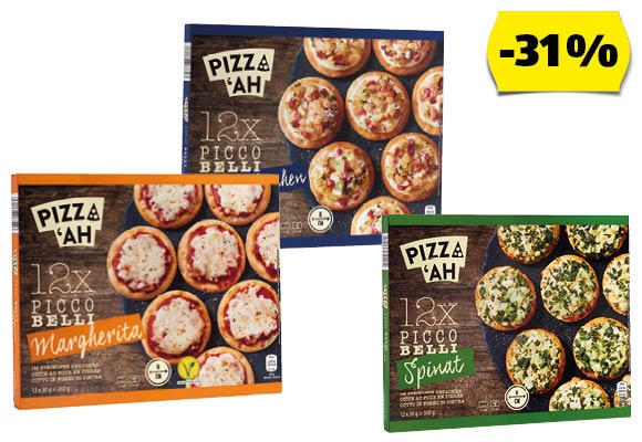 PIZZ‘AH Picco Belli mini pizza, 12 x 30 g/doboz