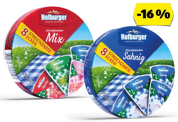 HOFBURGER Ömlesztett cikkelyes sajt, 250 g/doboz