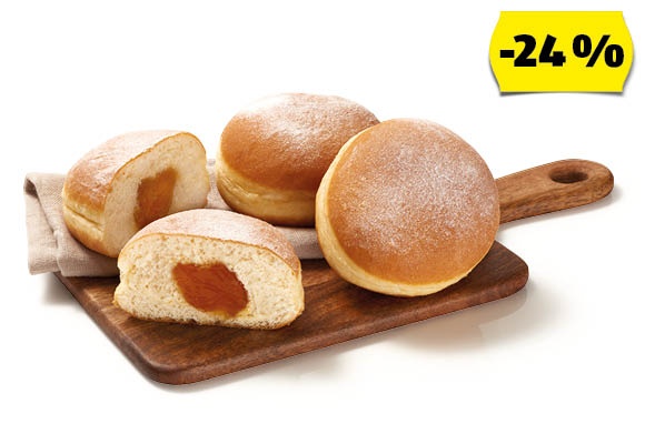 Fánk sárgabarackos töltelékkel, 90 g/darab