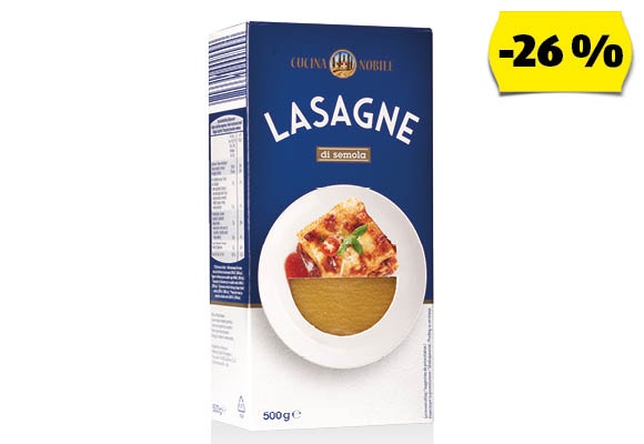 CUCINA NOBILE Lasagne tésztalapok, 500 g/doboz