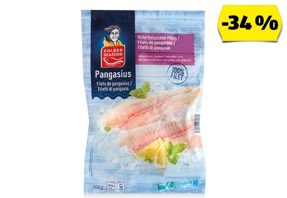 GOLDEN SEAFOOD Pangasiusfilé, 900 g/csomag