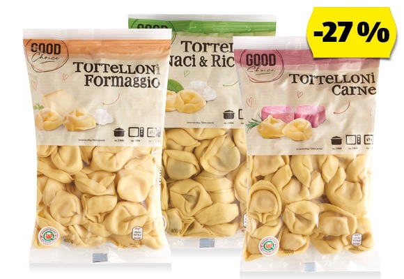 GOOD CHOICE Tortelloni, 400 g/csomag
