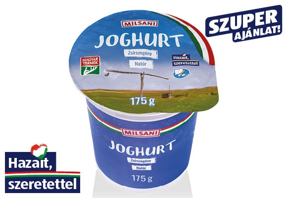 MILSANI Natúr joghurt, 175 g/pohár
