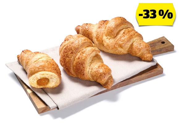 AZON MELEGÉBEN Croissant sárgabarackos töltelékkel, 85 g/darab