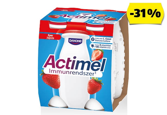 DANONE Actimel joghurtalapú ital, 4 x 100 g/csomag