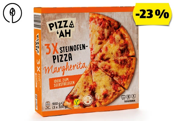 PIZZ‘AH Kövön sütött pizza, 3 x 300 g/doboz