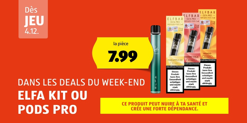 Weekend Deal dès jeudi, 4.12.