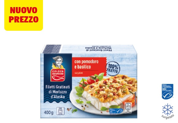 GOLDEN SEAFOOD Merluzzo d'Alaska gratinato