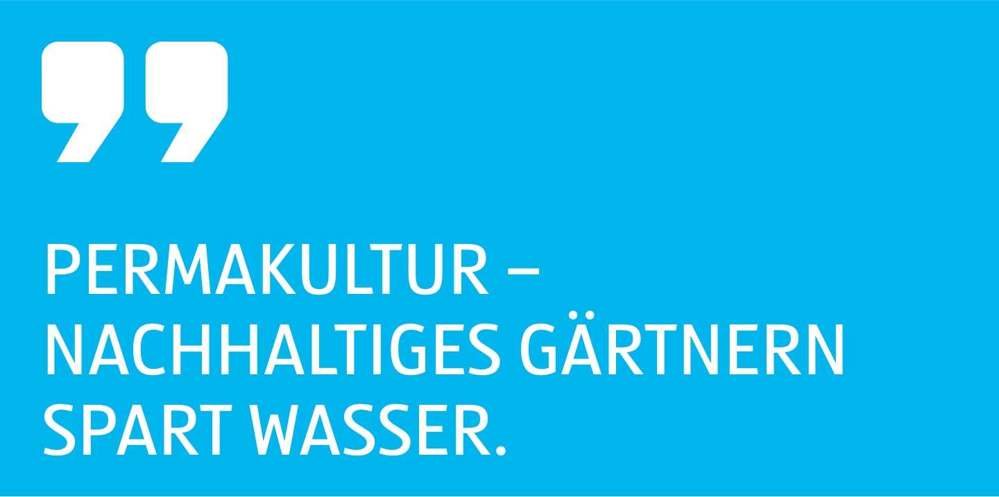 Zitat Permakultur, nachhaltiges Gärtnern spart Wasser.