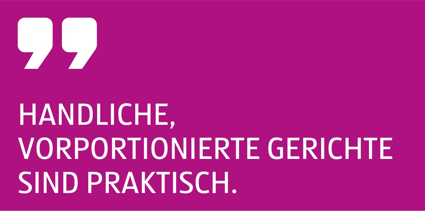 Zitat Handliche, vorportionierte Gerichte sind praktisch.
