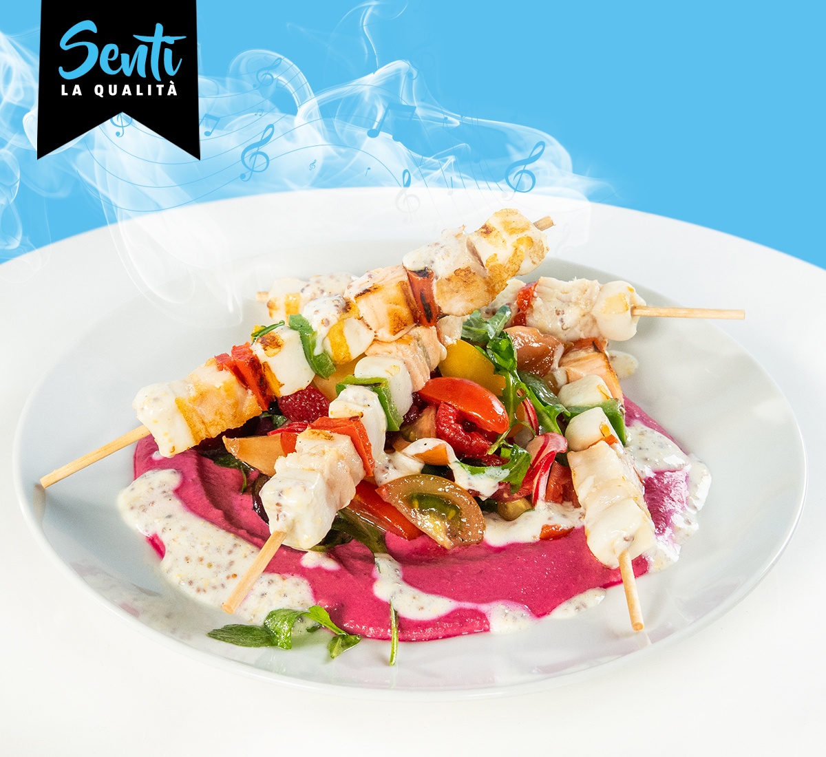 Spiedini di mare alla griglia