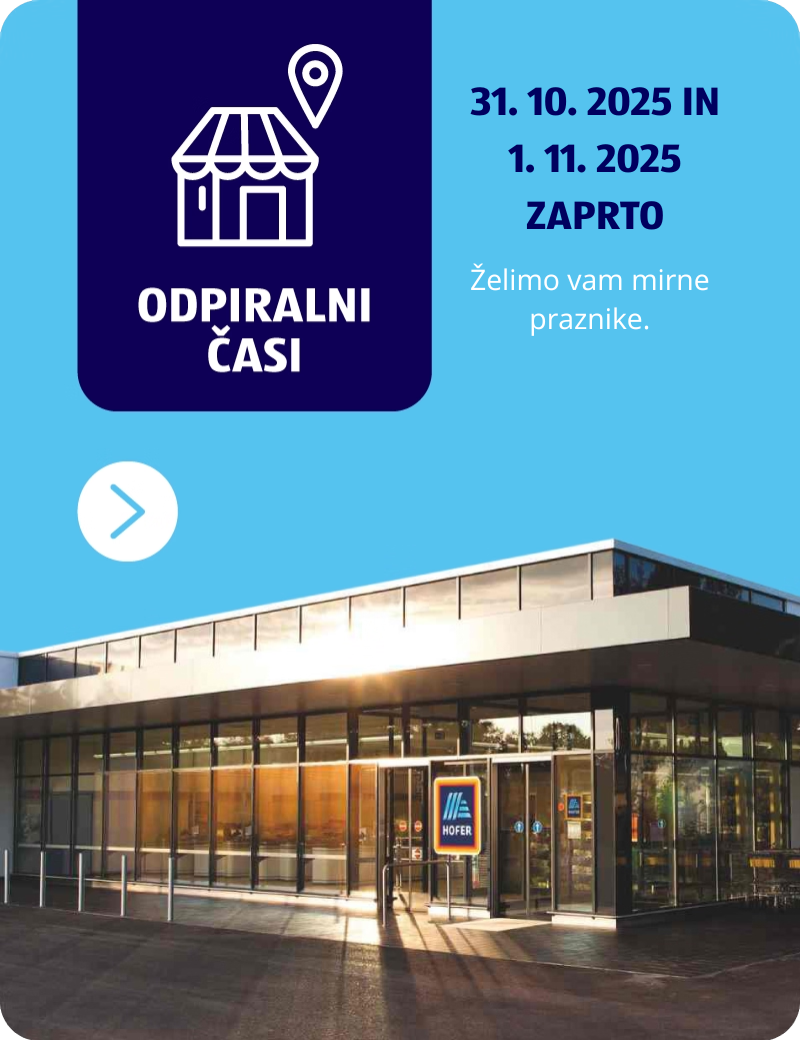 hofer trgovina na modri podlagi