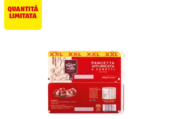 IL TAGLIERE DEL RE Pancetta a cubetti affumicata XXL