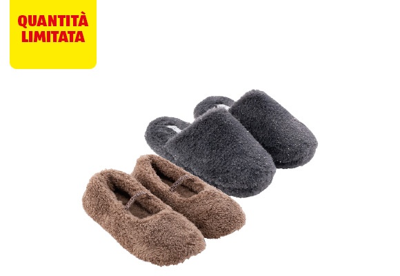 UP 2 FASHION BASICS Pantofole in peluche da donna