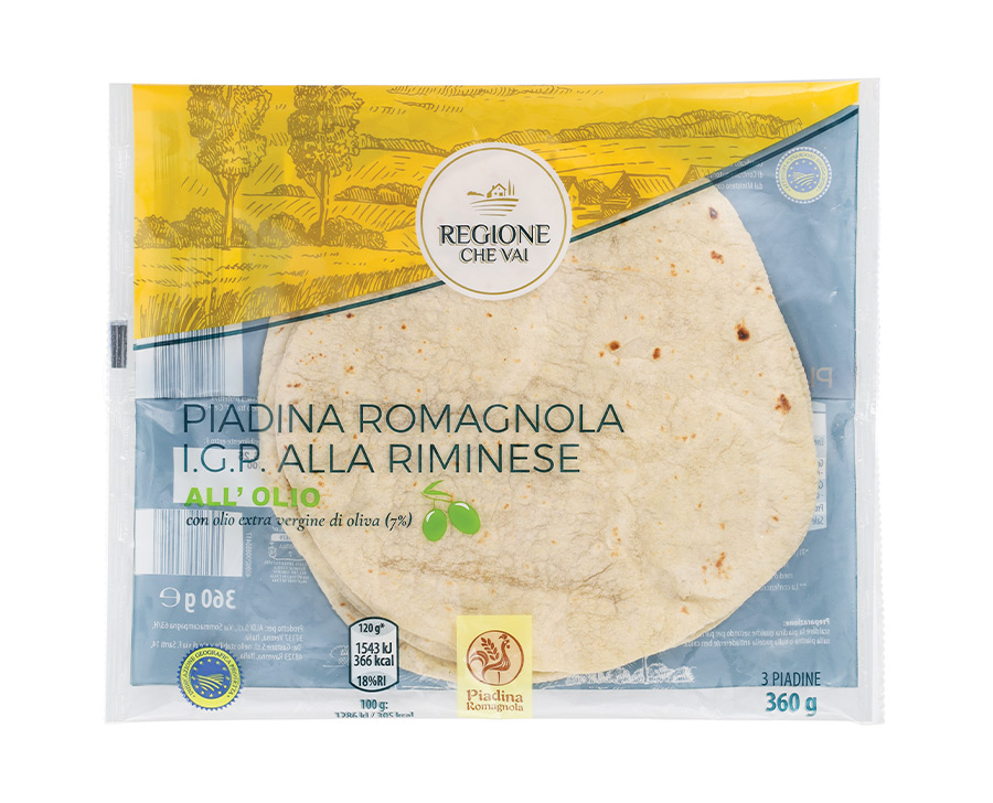 Piadina sfogliata IGP Regione Che Vai