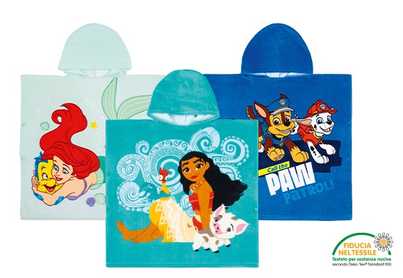 DISNEY / PAW PATROL / SPIDERMAN Telo mare/poncho per bambini