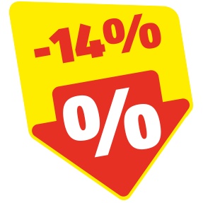 14% Rabatt-Pfeil