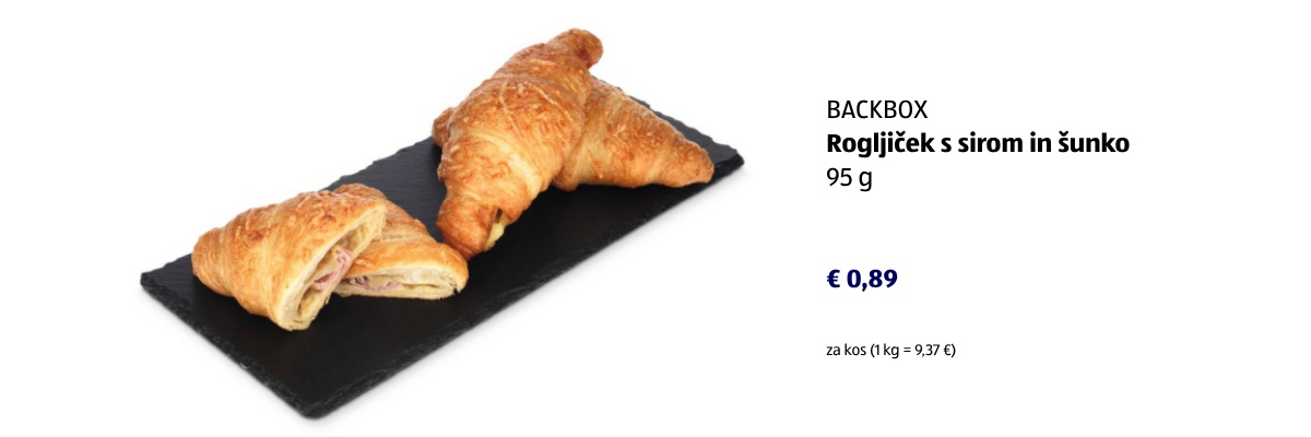 Rogljiček s sirom in šunko