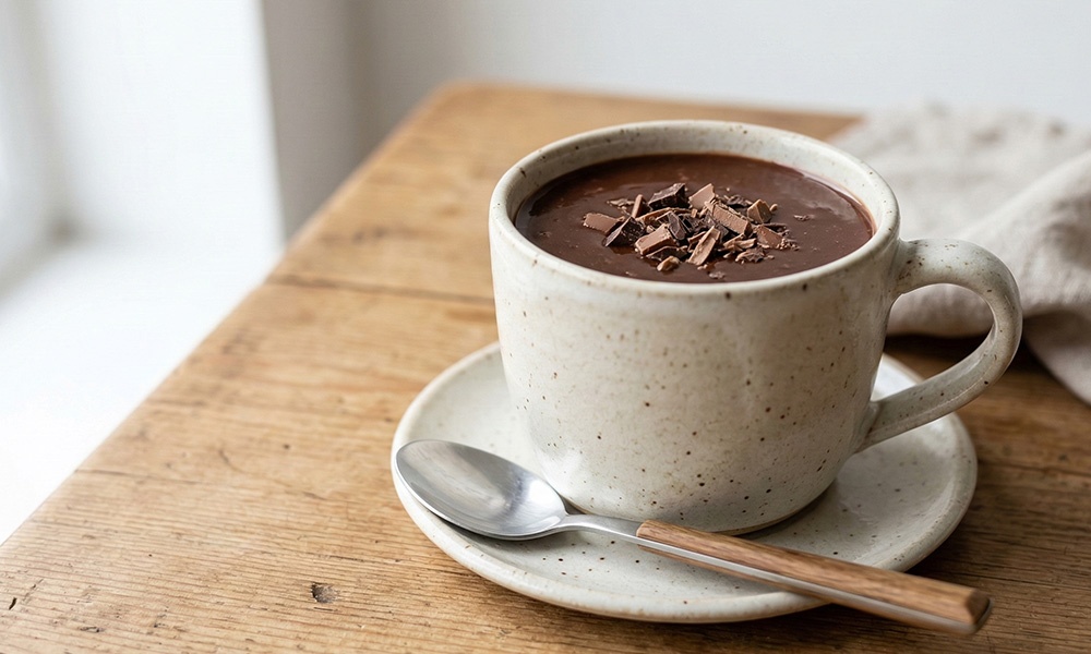 Cioccolata calda con uova di Pasqua
