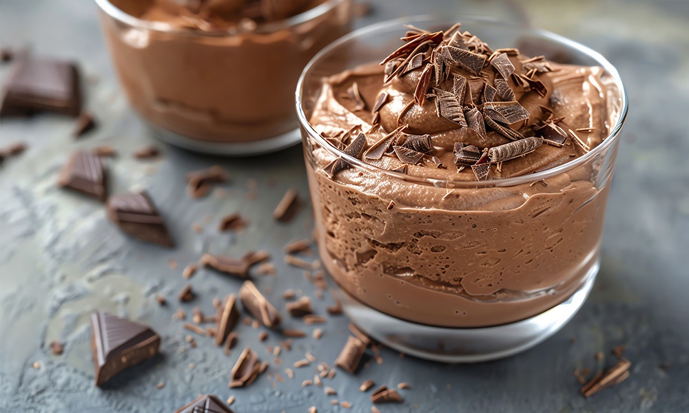 Mousse al cioccolato con uova di Pasqua