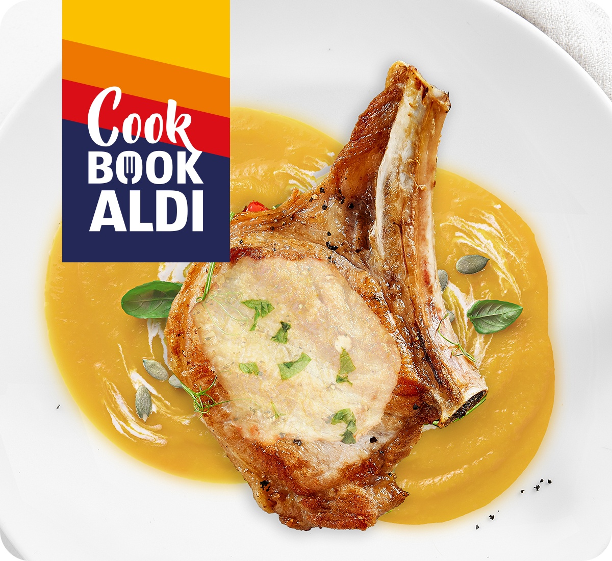 Braciole di maiale con crema di zucca e taleggio