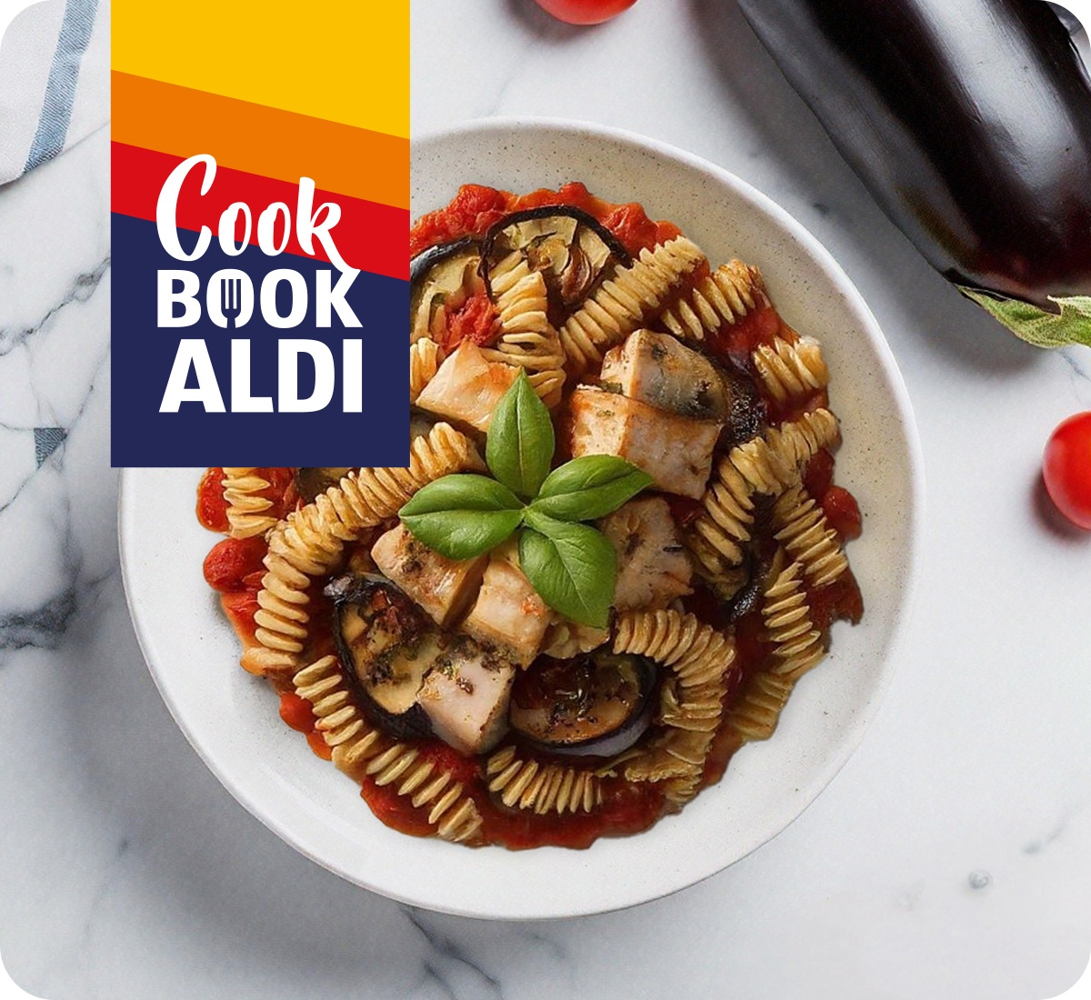 Fusilli con melanzane e pesce spada