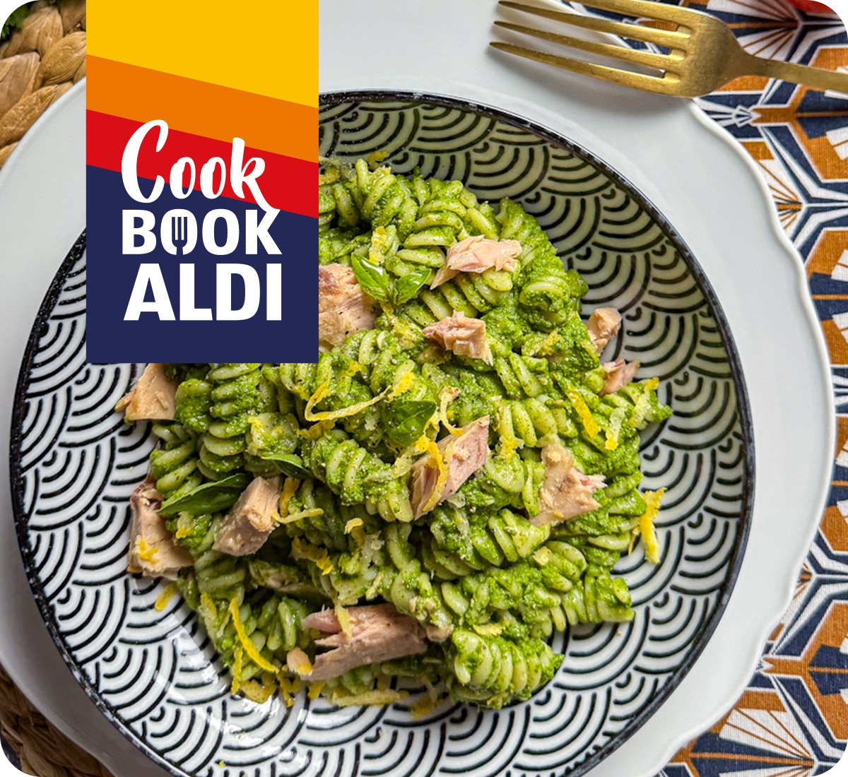 Pasta al pesto di rucola con tonno