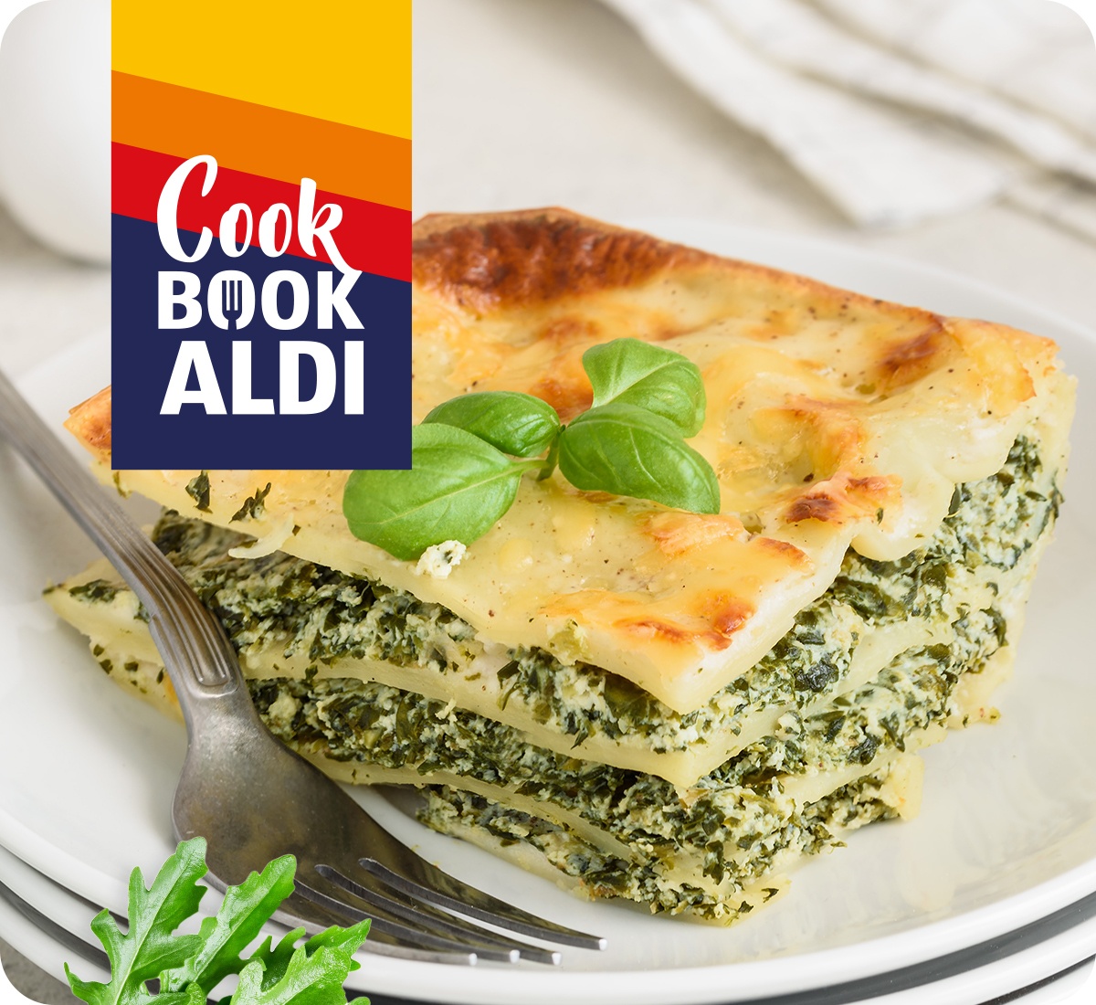 Lasagne vegetariane con pesto di rucola e ricotta