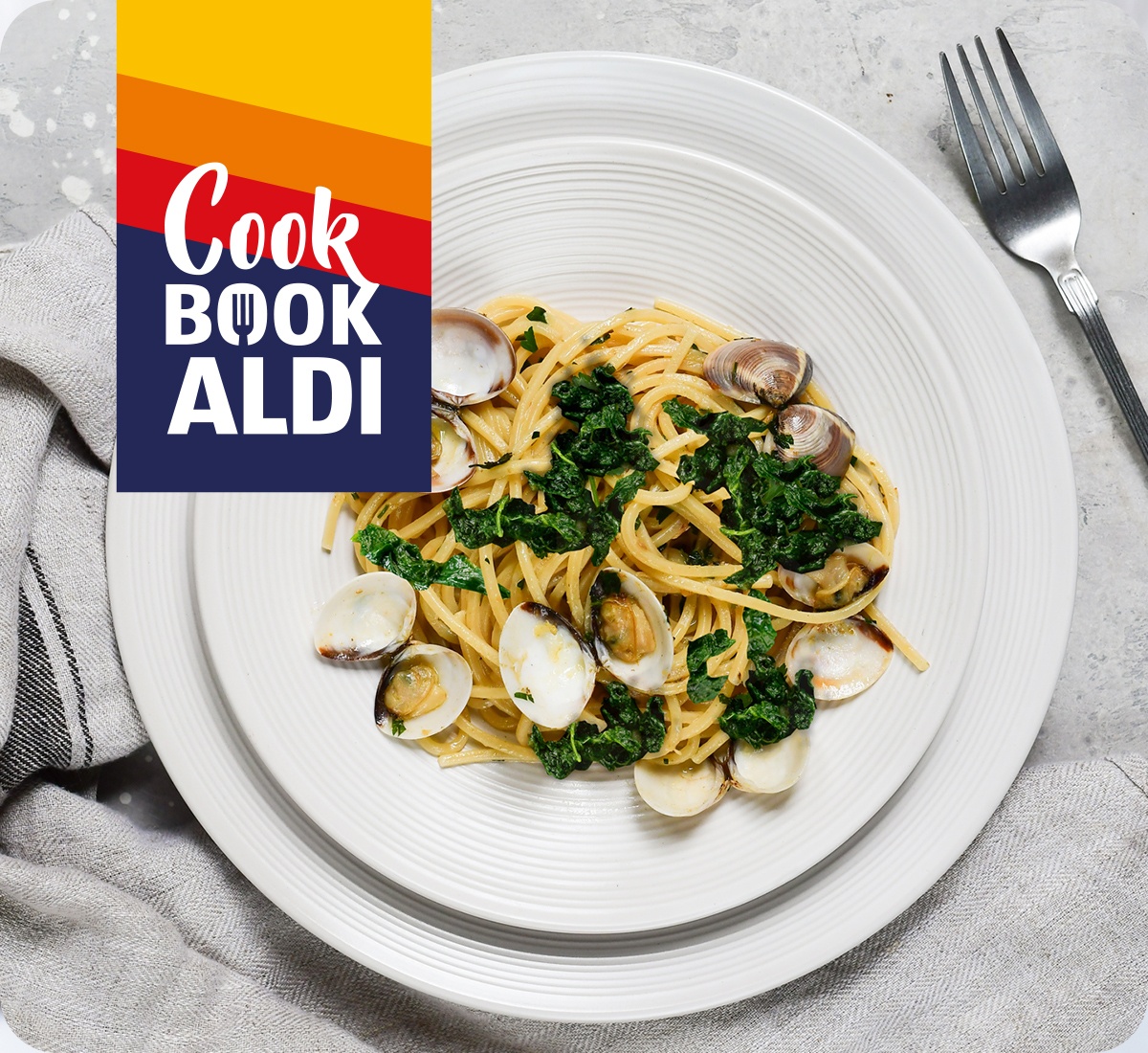 Linguine con cime di rapa e vongole