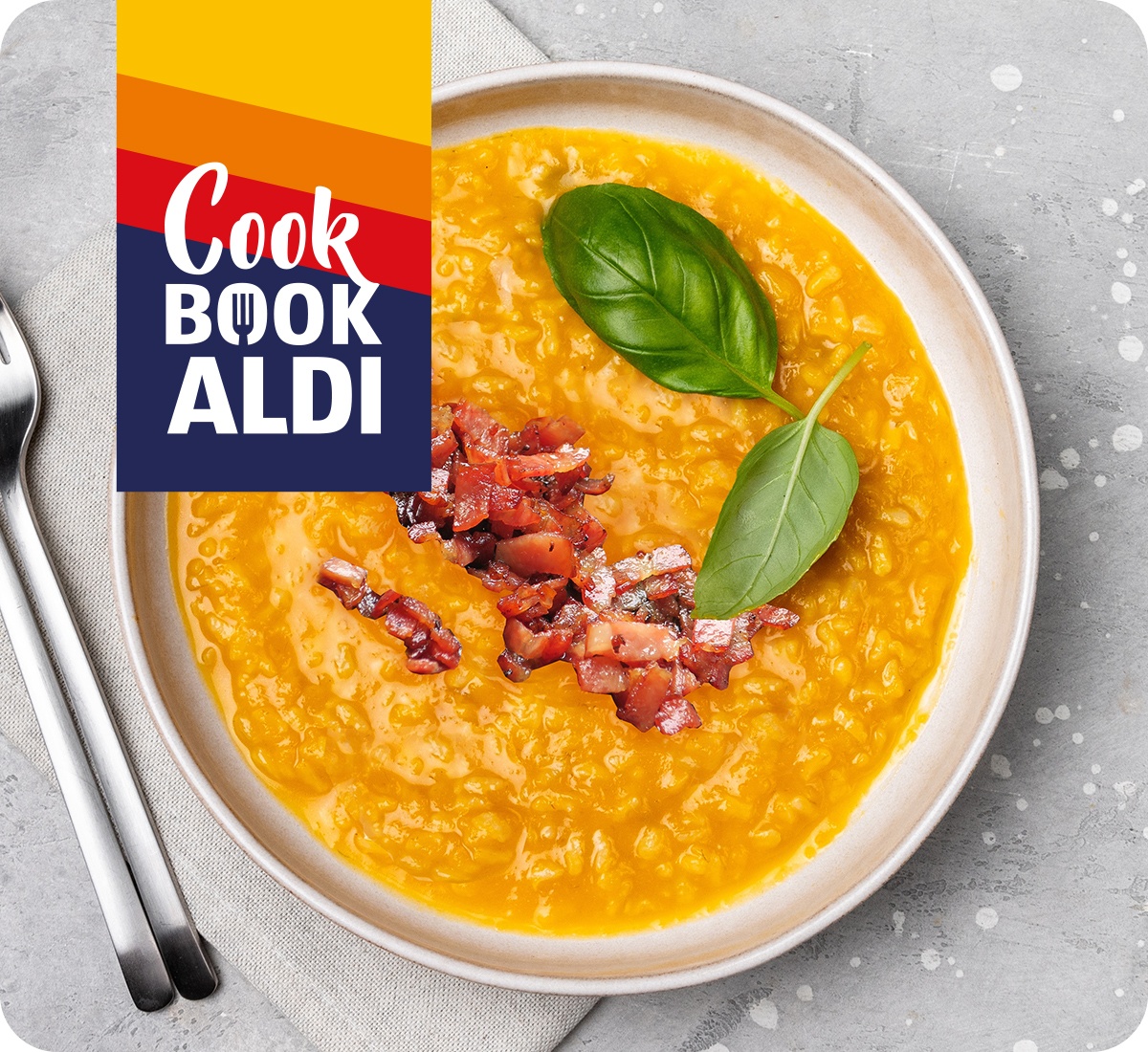 Risotto con zucca e speck croccante