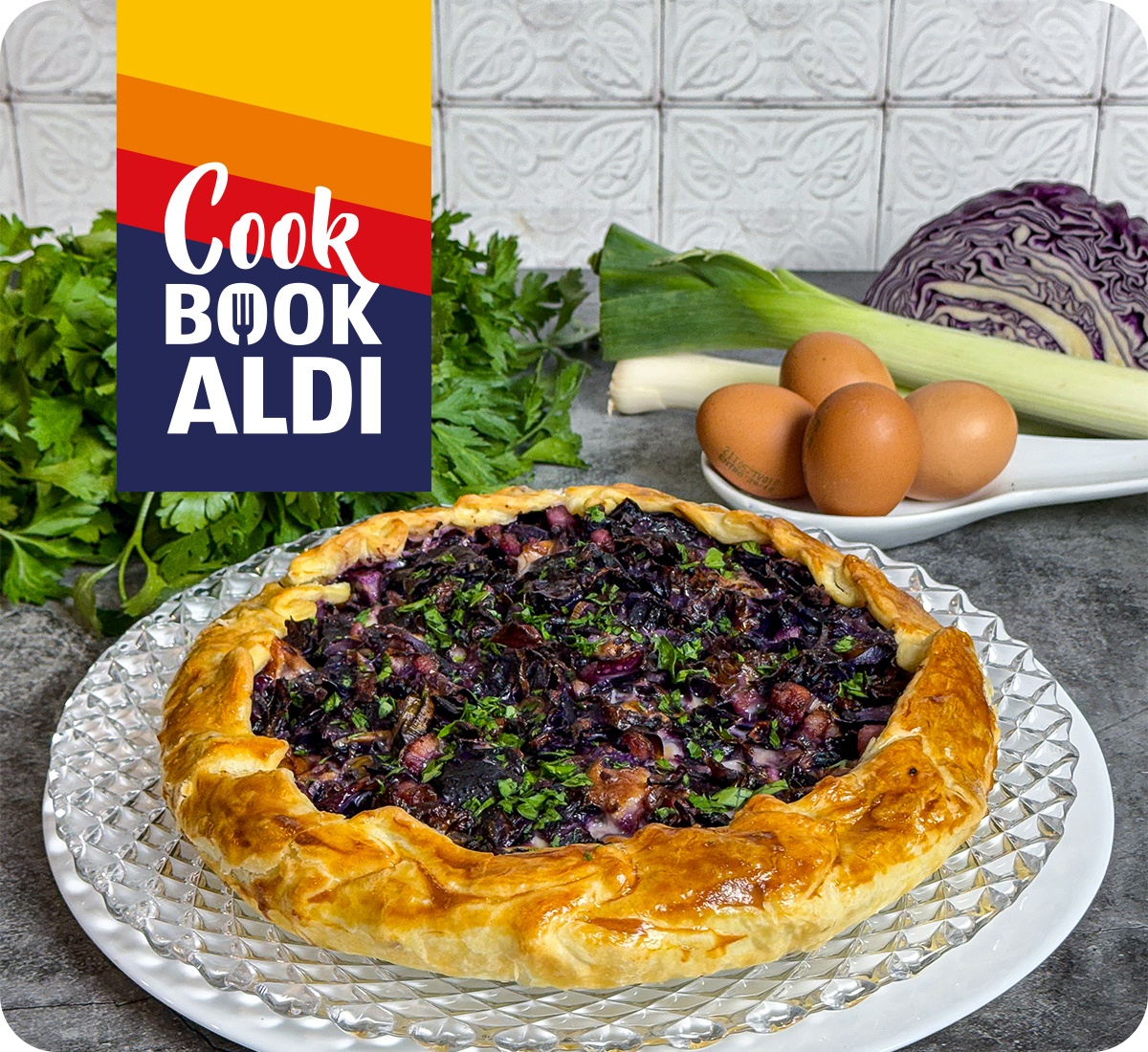 Torta salata al cavolo viola e formaggio